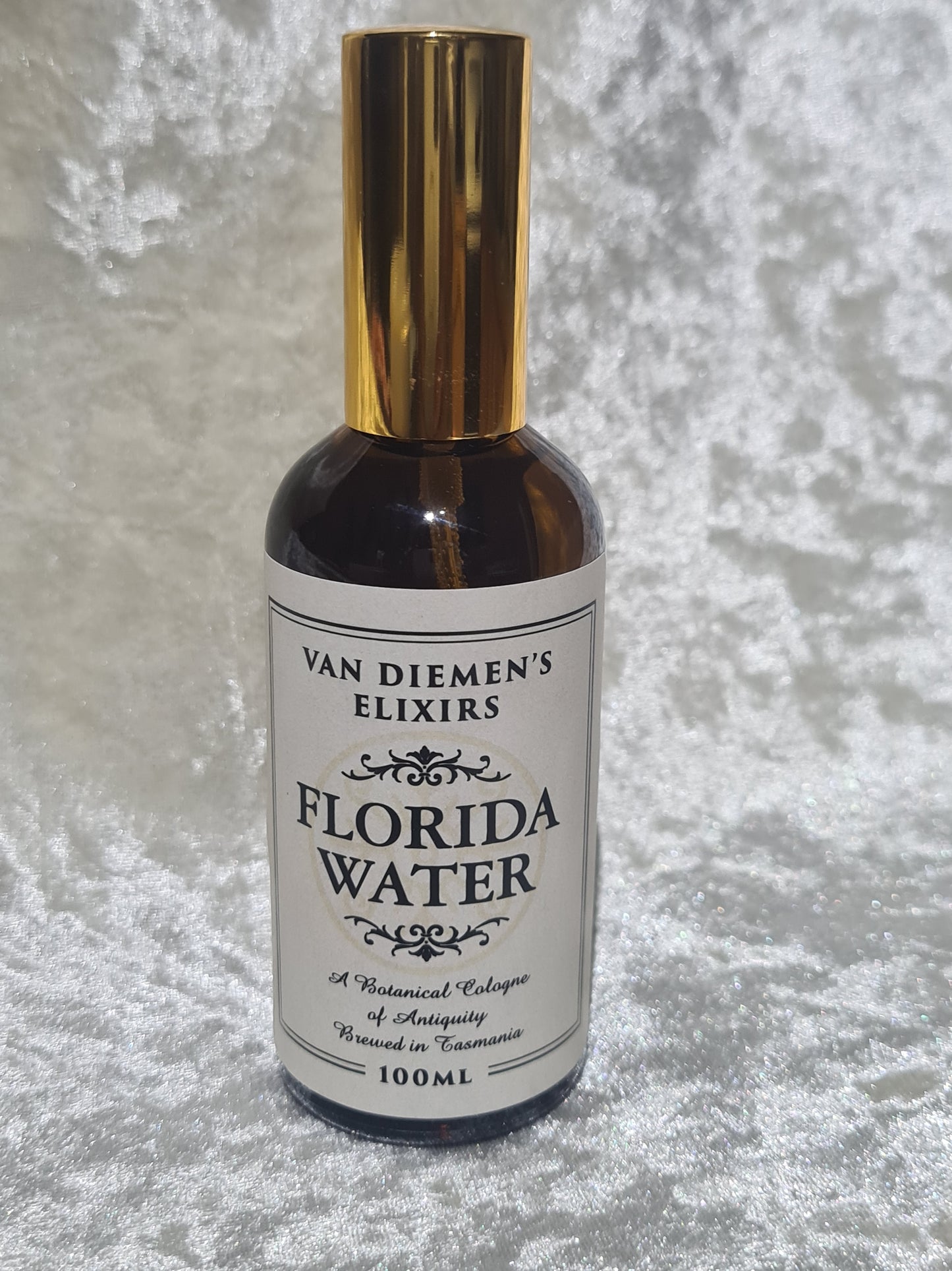 Florida Water — Botanical Cologne (100ml)Van Diemen’s Elixirs. A ritual cologne drawn from the Two Tasmanias. Bright citrus. Warm spice. Soft resin. Hand-macerated for six weeks and bottled in small Tasmanian batches. Inspired by traditional Florida Water